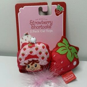 Strawberry Shortcake Cat Toy 2-Pack with Catnip - Pink/Red
